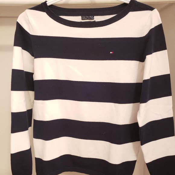 Tommy Hilfiger Sweaters - Tommy Hilfiger Long sleeves T-Shirt blue and white
